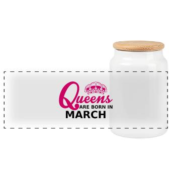 queens are born in march - Boîte à biscuits avec couvercle en bois - blanc - Devant