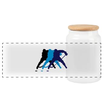 hockey_spieler_002 - Boîte à biscuits avec couvercle en bois - blanc - Devant