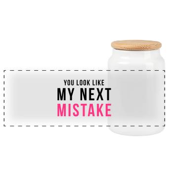 You look like my next mistake - Panorama Keksdose mit Holzdeckel - Weiß - Vorne