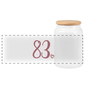 Cute Number 83, 83 Years Old, 83rd Birthday Gift - Panoramic Cookie Jar with Wooden Lid - white - Front