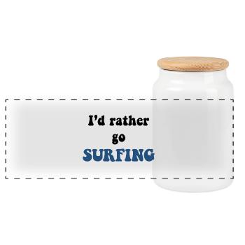 SURFING - Panoramic Cookie Jar with Wooden Lid - white - Front