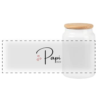 Papi 2024 - Panorama Keksdose mit Holzdeckel - Weiß - Vorne
