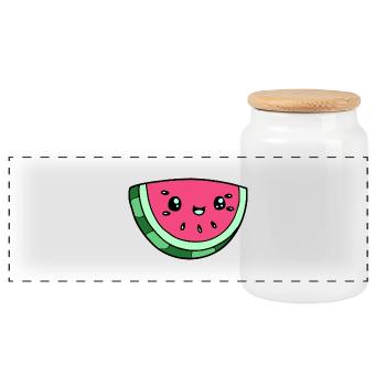 Melon Milena - Panorama Keksdose mit Holzdeckel - Weiß - Vorne