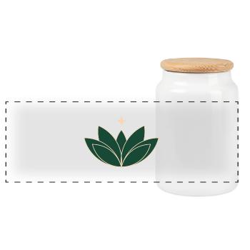 Lotus Fleur de lotus - Boîte à biscuits avec couvercle en bois - blanc - Devant