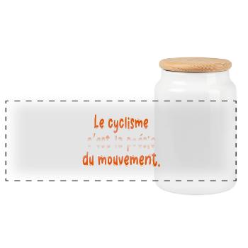 Le cyclisme c est la poésie du mouvement vélo - Boîte à biscuits avec couvercle en bois - blanc - Devant