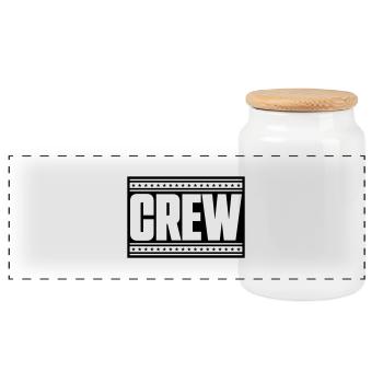 Crew stroked stars - Panoramic Cookie Jar with Wooden Lid - white - Front