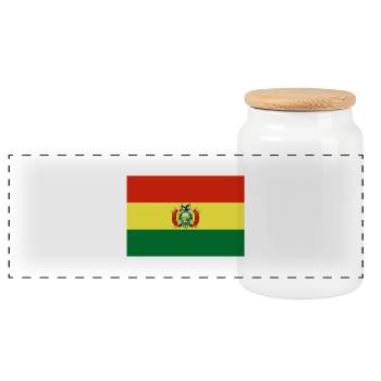 Bolivien - Panorama Keksdose mit Holzdeckel - Weiß - Vorne