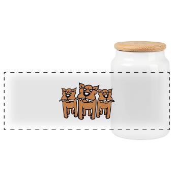 3 Nasty Dogs Team Trois amis Crew - Boîte à biscuits avec couvercle en bois - blanc - Devant