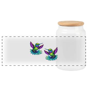 kolibri vogel 2 - Panorama Keksdose mit Holzdeckel - Weiß - Vorne
