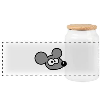 Mouse Mouse Cute Little Rat Rodent Funny Comic - Panoramic Cookie Jar with Wooden Lid - white - Front