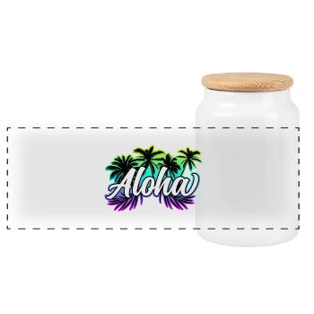 Aloha Holiday Hawaii Gift - Boîte à biscuits avec couvercle en bois - blanc - Devant