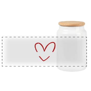 Équipe de La mariée cœur rouge pailleté - Boîte à biscuits avec couvercle en bois - blanc - Devant