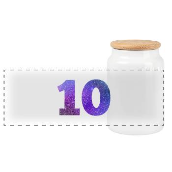 Numéro 10 galaxie - Boîte à biscuits avec couvercle en bois - blanc - Devant