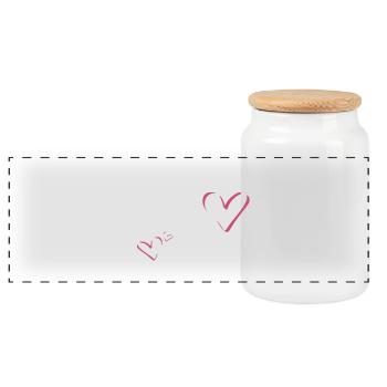 Cadre à paillettes coeurs - Boîte à biscuits avec couvercle en bois - blanc - Devant