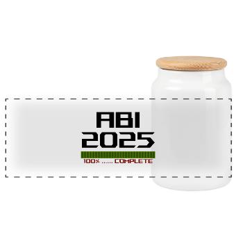 Complete 2025 ABI black - Panorama Keksdose mit Holzdeckel - Weiß - Vorne
