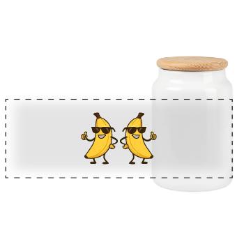 Babane Bande Dessinée Cool 2 - Boîte à biscuits avec couvercle en bois - blanc - Devant