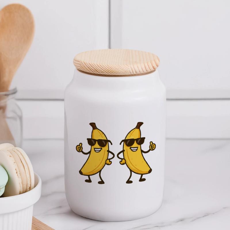 Babane Comic Cool 2 Panoramic Cookie Jar with Wooden Lid