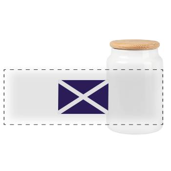 Schottland-Flagge - Scottish Saltire - Panorama Keksdose mit Holzdeckel - Weiß - Vorne