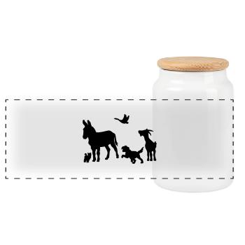 Logo - Tiere im Einklang - Panorama Keksdose mit Holzdeckel - Weiß - Vorne