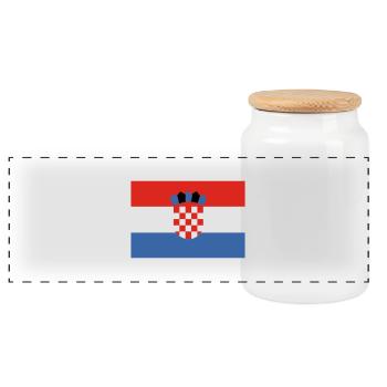 Kroatien - Panorama Keksdose mit Holzdeckel - Weiß - Vorne
