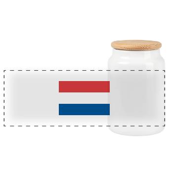 Niederlande, Holland - Panorama Keksdose mit Holzdeckel - Weiß - Vorne