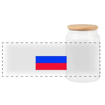 Russie - Boîte à biscuits avec couvercle en bois - blanc - Devant