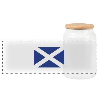 Écosse - drapeau - Boîte à biscuits avec couvercle en bois - blanc - Devant