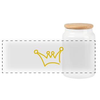 couronne - Boîte à biscuits avec couvercle en bois - blanc - Devant