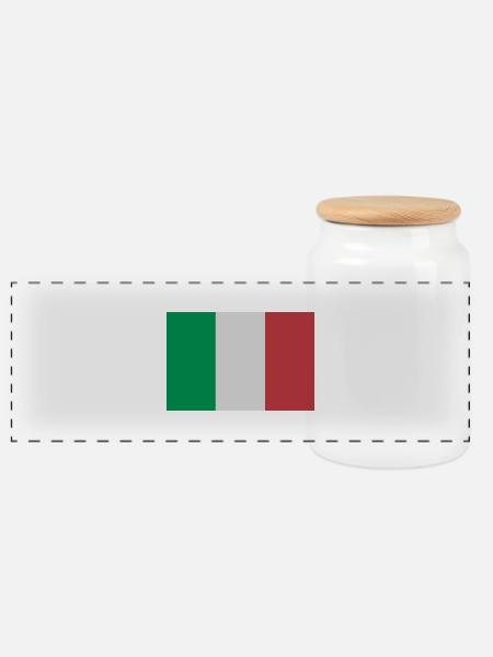 italien - Panorama Keksdose mit Holzdeckel - Weiß
