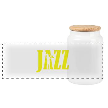 jazz_2 - Panorama Keksdose mit Holzdeckel - Weiß - Vorne
