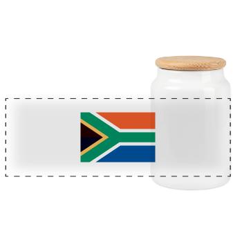 South Africa - Panorama Keksdose mit Holzdeckel - Weiß - Vorne