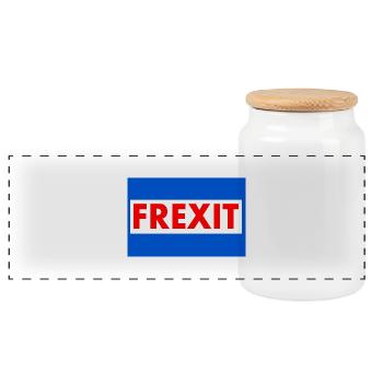 frexit - Boîte à biscuits avec couvercle en bois - blanc - Devant