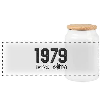 1979 édition limitée rétro vintage anniversaire Des - Boîte à biscuits avec couvercle en bois - blanc - Devant