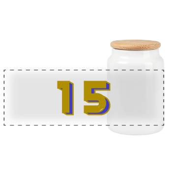 15. 15 ANS. 15e ANNIVERSAIRE. ANNIVERSAIRE 15 ANS. - Boîte à biscuits avec couvercle en bois - blanc - Devant