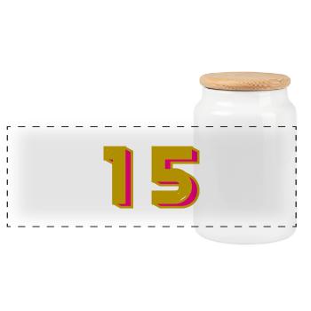 15. 15 YEARS. 15th ANNIVERSARY. 15 YEAR ANNIVERSARY. - Panoramic Cookie Jar with Wooden Lid - white - Front