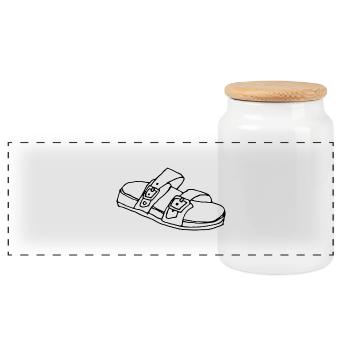 Jesuslatschen - Panoramic Cookie Jar with Wooden Lid - white - Front