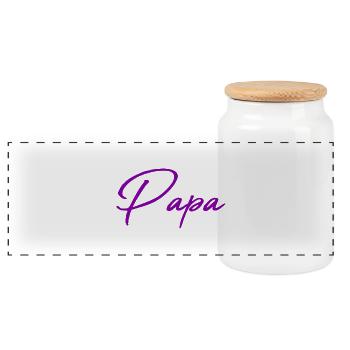 HAPPY FATHER'S DAY. DAD. FATHER'S DAY. FATHER - Panoramic Cookie Jar with Wooden Lid - white - Front