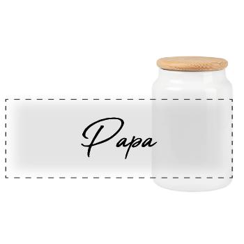 HAPPY FATHER'S DAY. DAD. FATHER'S DAY. FATHER - Panoramic Cookie Jar with Wooden Lid - white - Front
