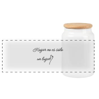 Home is not just a place. Phases of inspiration. - Panoramic Cookie Jar with Wooden Lid - white - Front