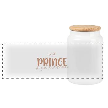 Prince à sa maman - Boîte à biscuits avec couvercle en bois - blanc - Devant