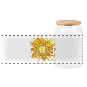 Stargate Inspiration - Sonja Ariel von Staden - Panoramic Cookie Jar with Wooden Lid - white - Front