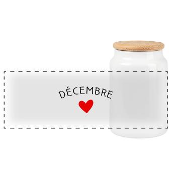 Future maman Décembre – Bébé en route ❤️ - Boîte à biscuits avec couvercle en bois - blanc - Devant