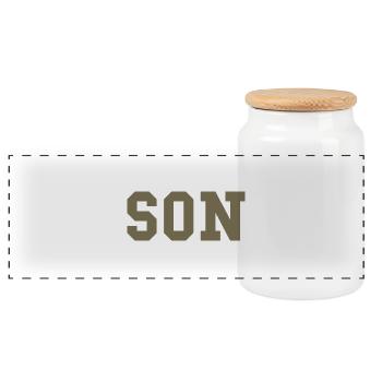 SON – College Style Statement - Panorama Keksdose mit Holzdeckel - Weiß - Vorne