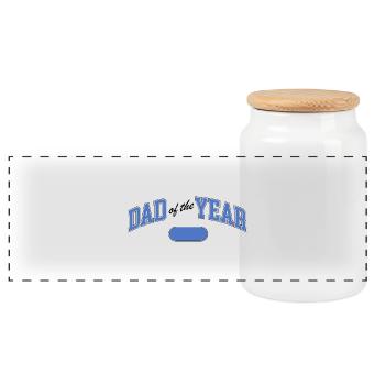 Dad of the Year – Auszeichnung - Panorama Keksdose mit Holzdeckel - Weiß - Vorne