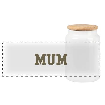 MUM – College Style Statement - Panorama Keksdose mit Holzdeckel - Weiß - Vorne