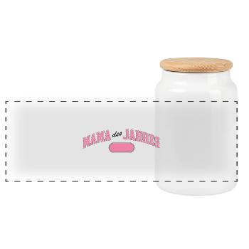 Mom of the Year – Pink Award - Panoramic Cookie Jar with Wooden Lid - white - Front