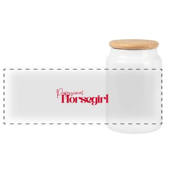 Professional Horsegirl - Panoramic Cookie Jar with Wooden Lid - white - Front