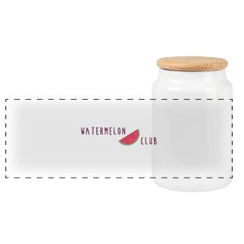 Club des Pastèques - Boîte à biscuits avec couvercle en bois - blanc - Devant