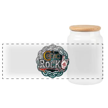 Celtic rock - Boîte à biscuits avec couvercle en bois - blanc - Devant