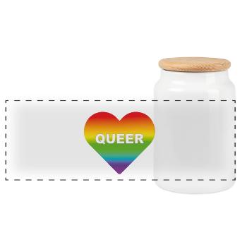 Queer Transgender sein - Panorama Keksdose mit Holzdeckel - Weiß - Vorne